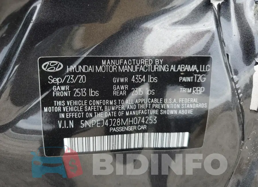 5NPEJ4J28MH074253 Photo# 13