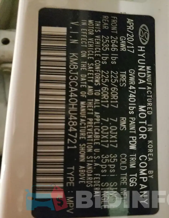 KM8J3CA40HU484721 Photo# 13