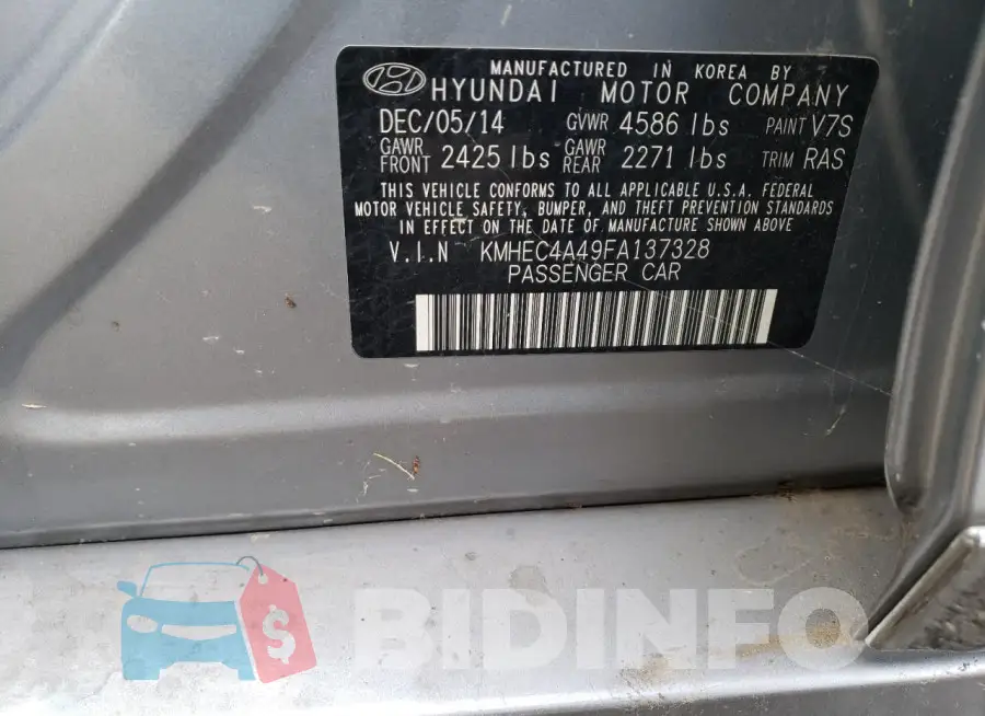 KMHEC4A49FA137328 Photo# 12
