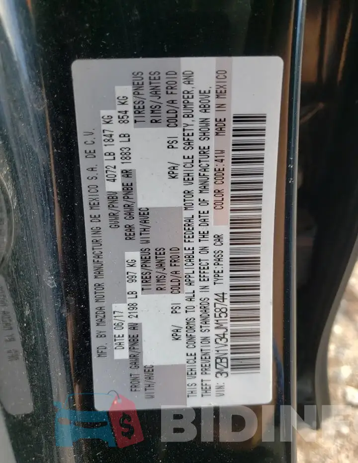 3MZBN1V34JM158744 Photo# 12