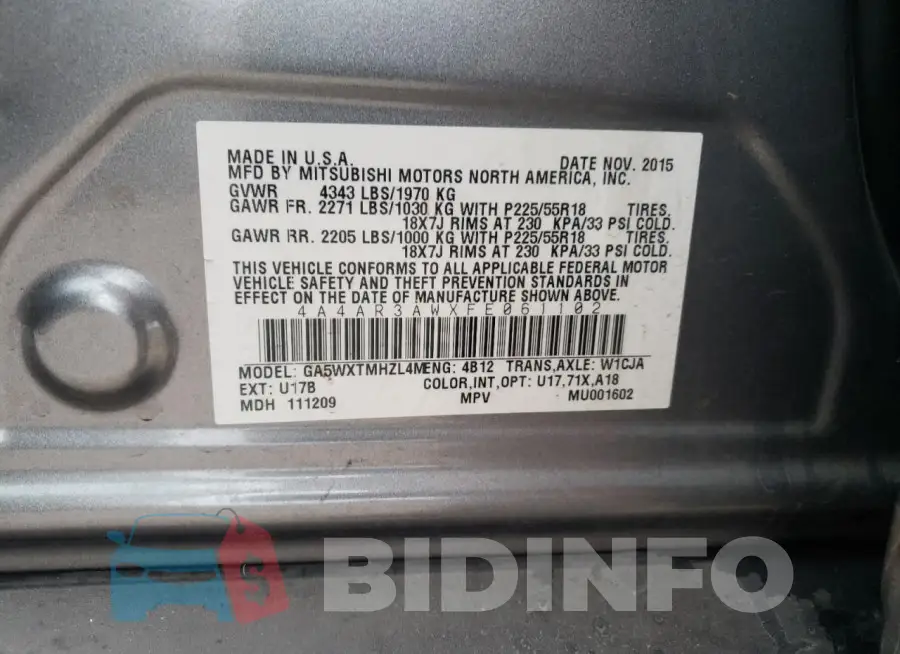 4A4AR3AWXFE061102 Photo# 13
