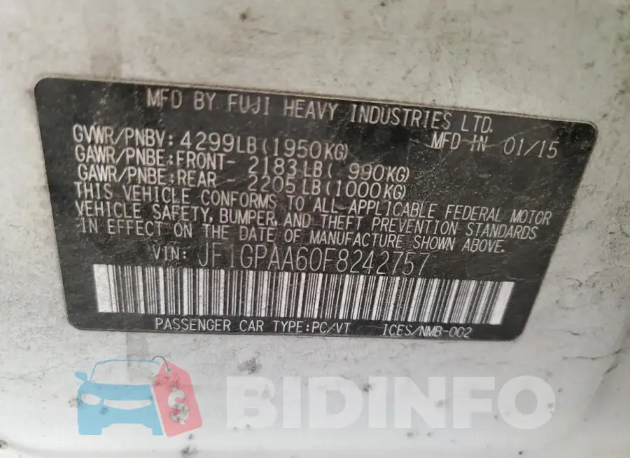 JF1GPAA60F8242757 Photo# 12