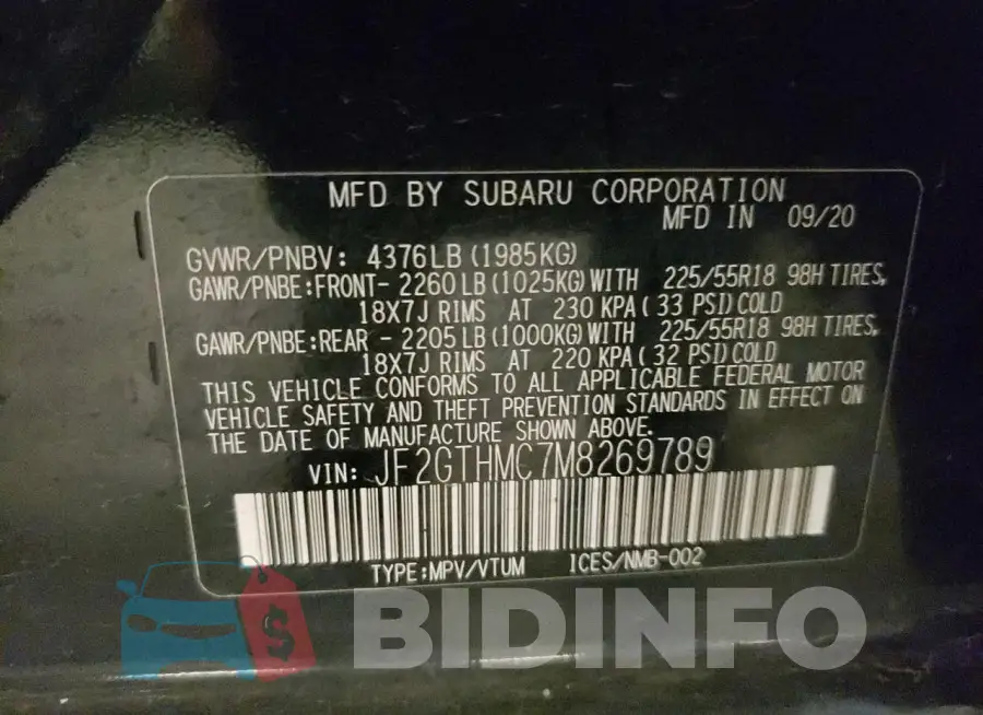 JF2GTHMC7M8269789 Photo# 13