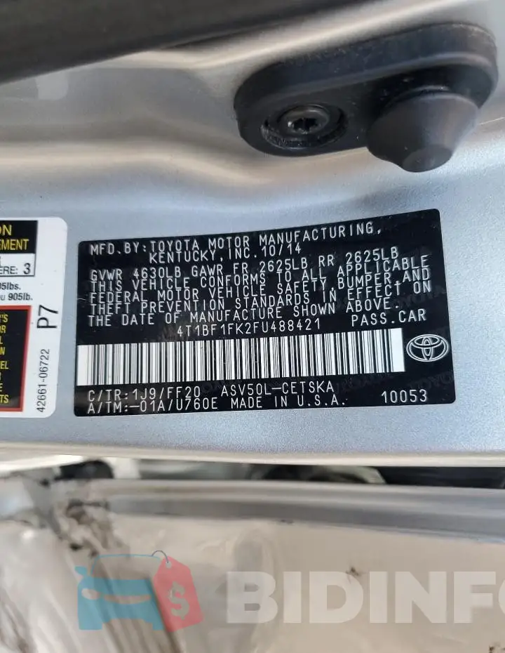 4T1BF1FK2FU488421 Photo# 12