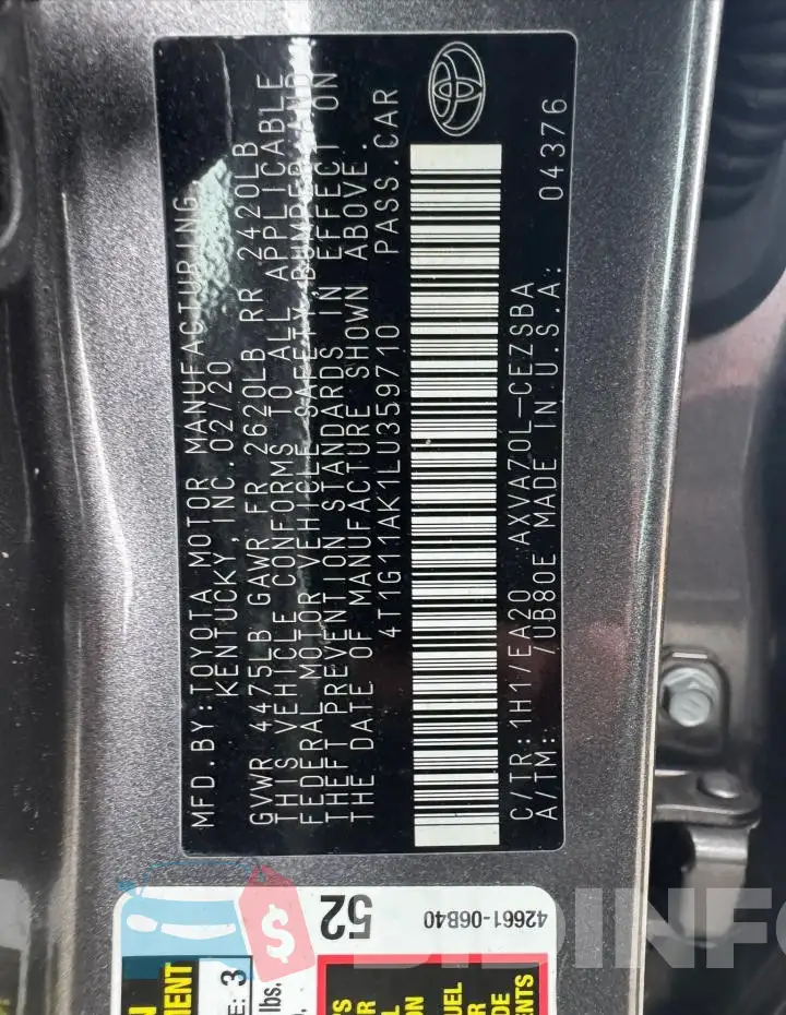 4T1G11AK1LU35971 Photo# 10