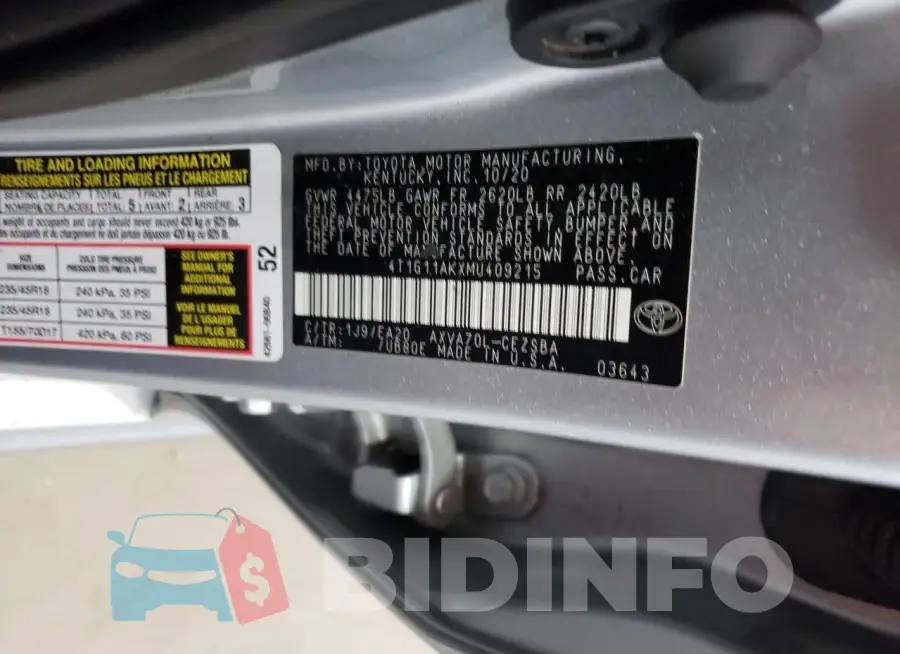 4T1G11AKXMU409215 Photo# 13