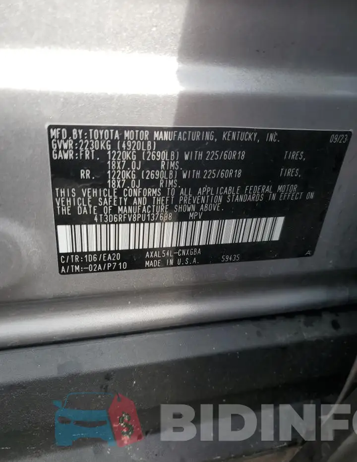 4T3D6RFV8PU137698 Photo# 13