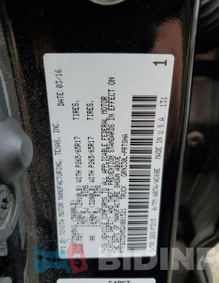 5TFBZ5DN5GX001521 Photo# 12