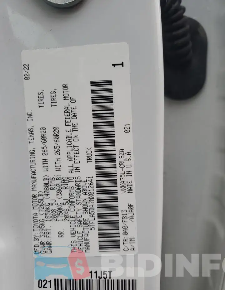 5TFLA5DA7NX012641 Photo# 13