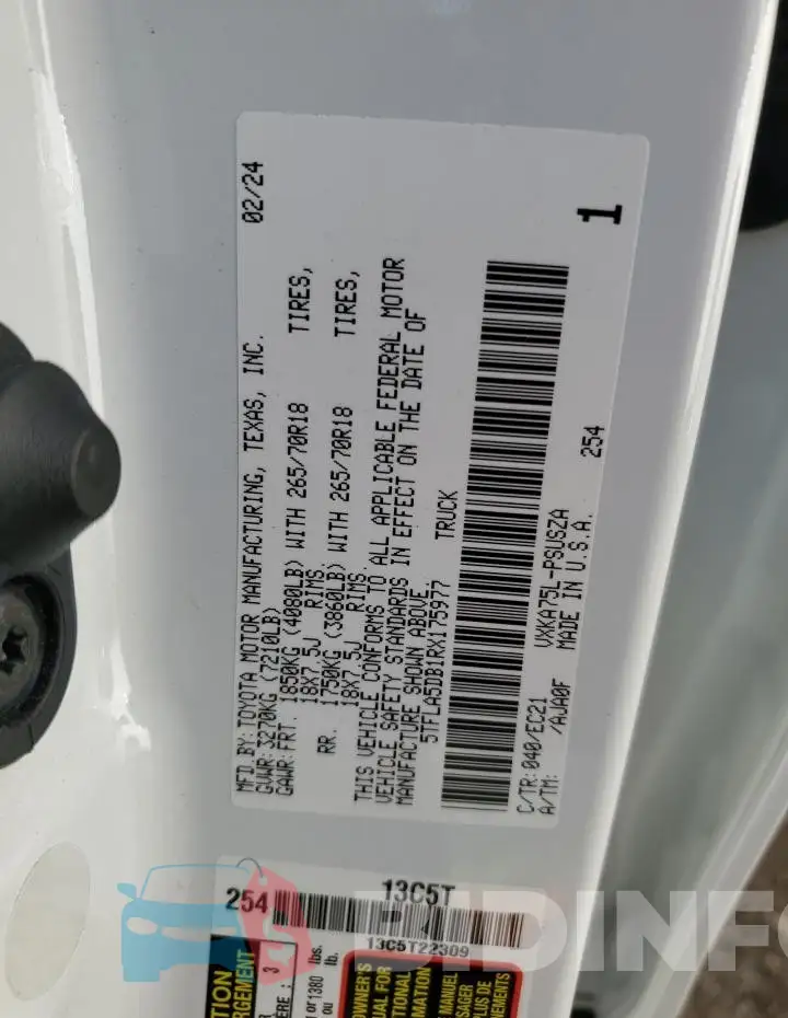 5TFLA5DB1RX175977 Photo# 13
