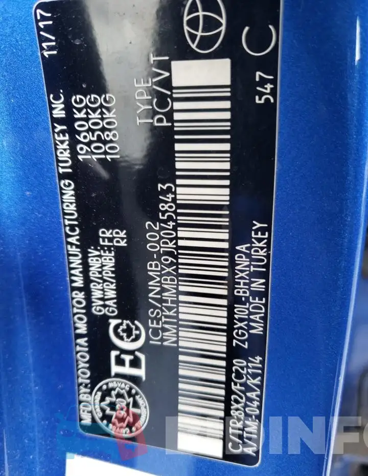 NMTKHMBX9JR045843 Photo# 14
