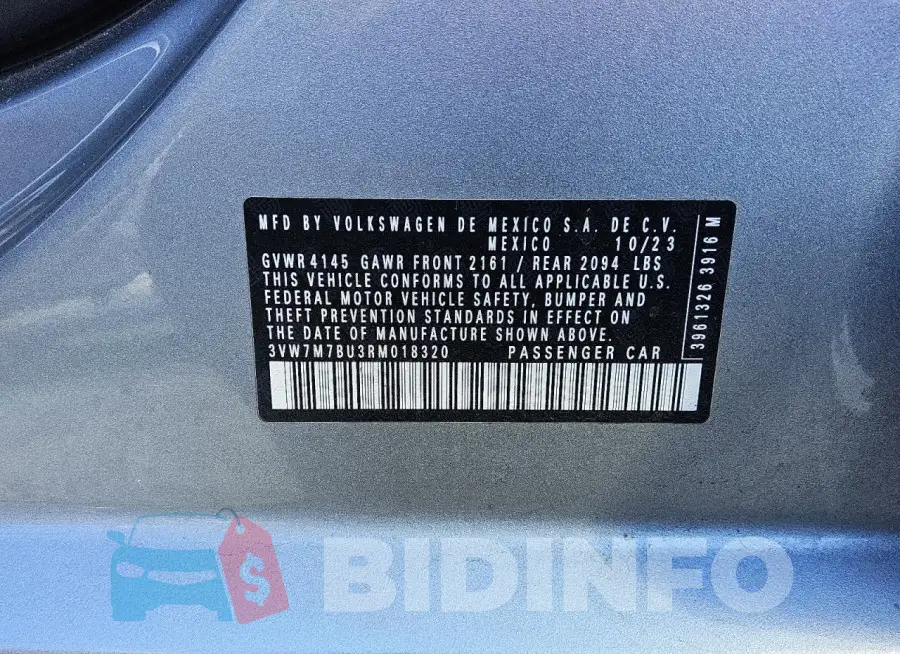 3VW7M7BU3RM018320 Photo# 12
