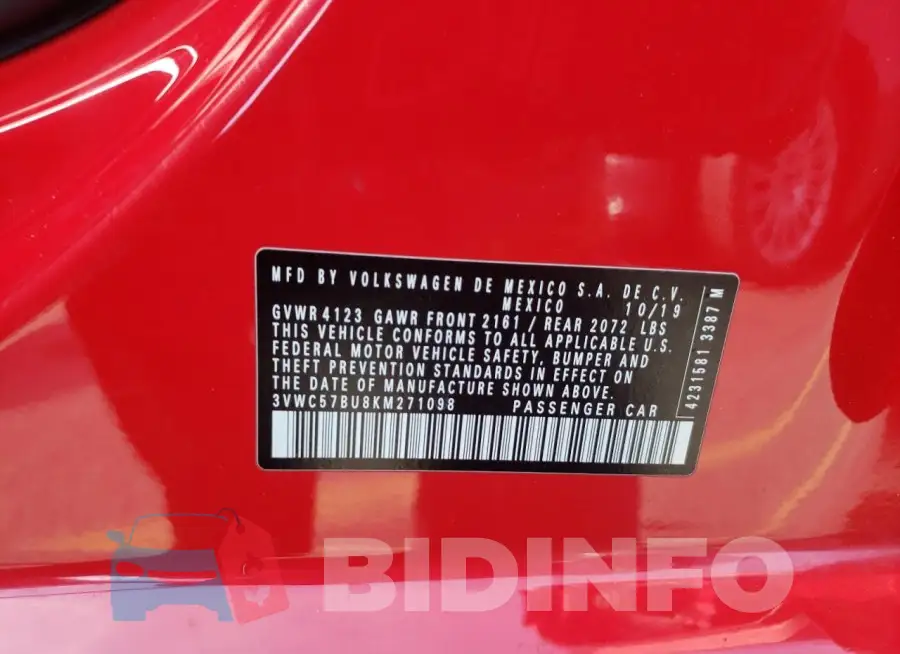 3VWC57BU8KM271098 Photo# 12