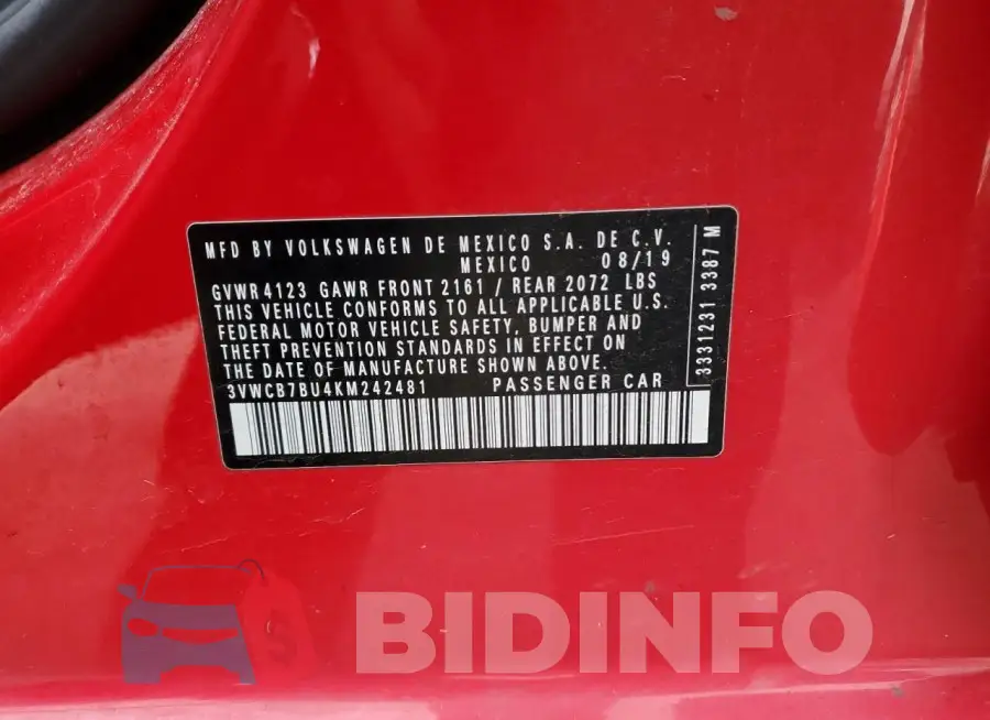 3VWCB7BU4KM242481 Photo# 12