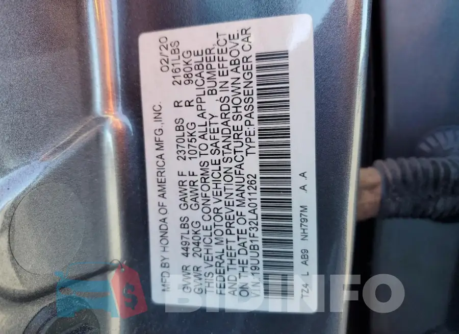 19UUB1F32LA011262 Photo# 13