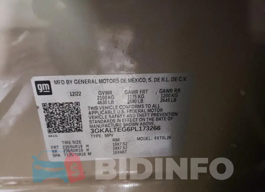 3GKALTEG6PL173266 Photo# 13