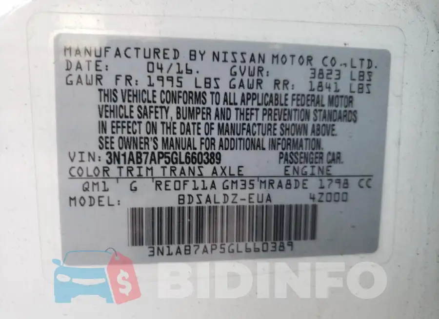 3N1AB7AP5GL660389 Photo# 13