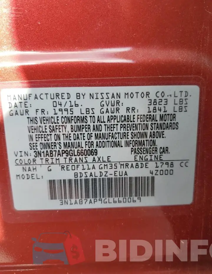 3N1AB7AP9GL660069 Photo# 12