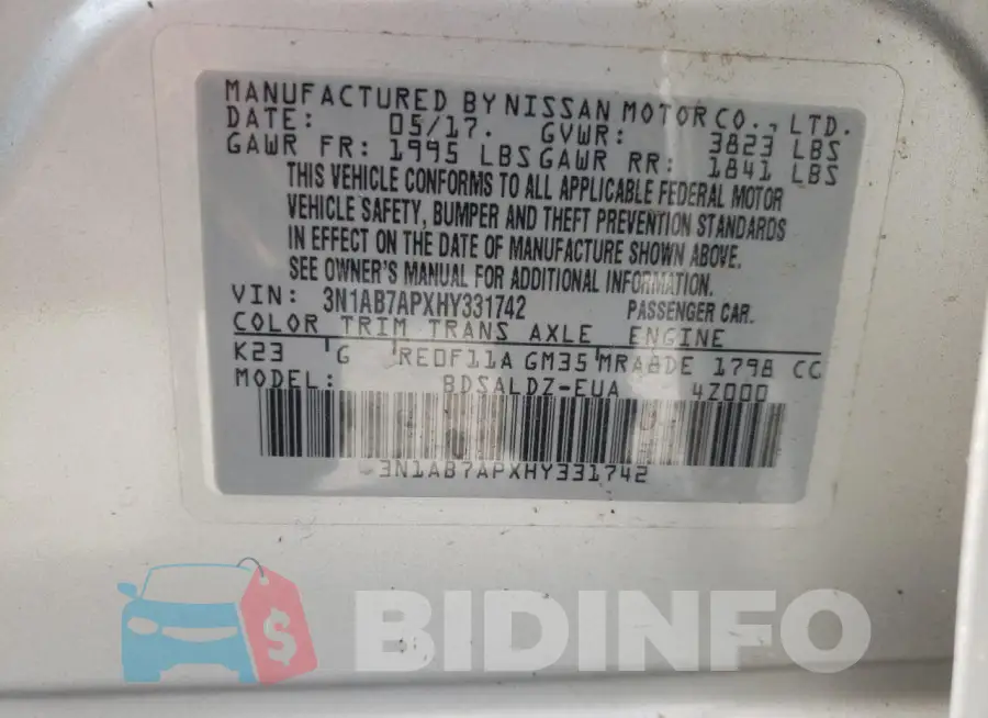 3N1AB7APXHY331742 Photo# 12
