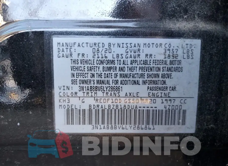 3N1AB8BV6LY286861 Photo# 12