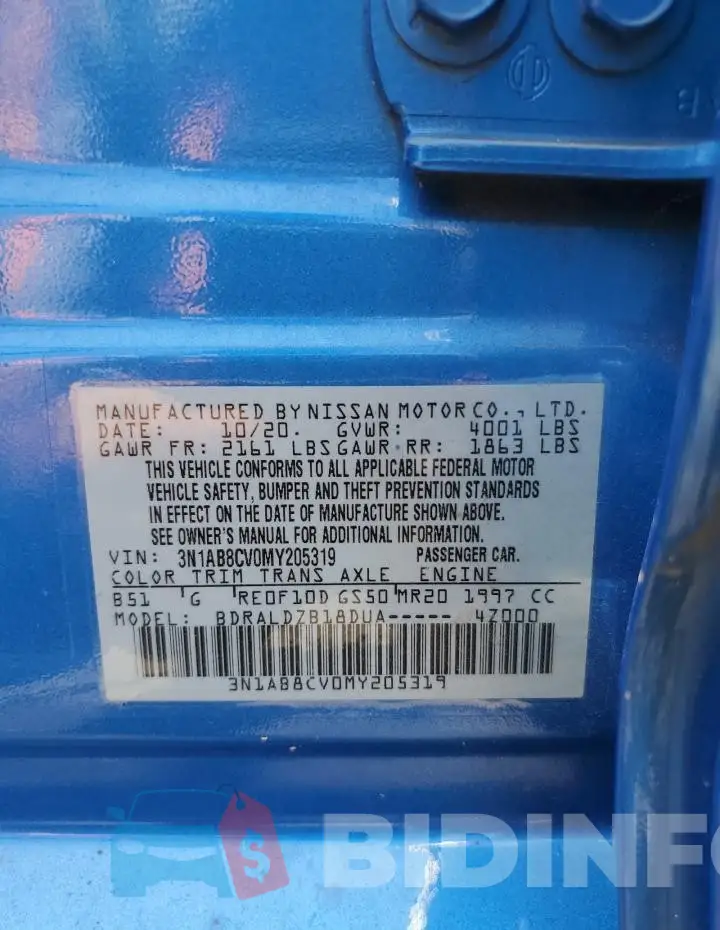 3N1AB8CV0MY205319 Photo# 12