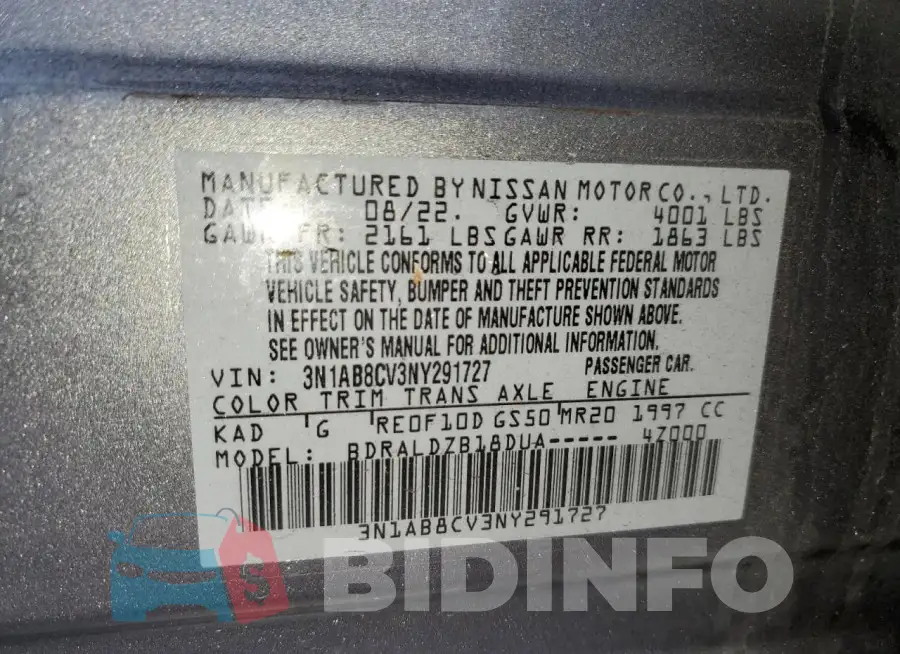 3N1AB8CV3NY291727 Photo# 12