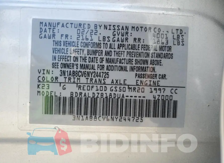 3N1AB8CV6NY244725 Photo# 12