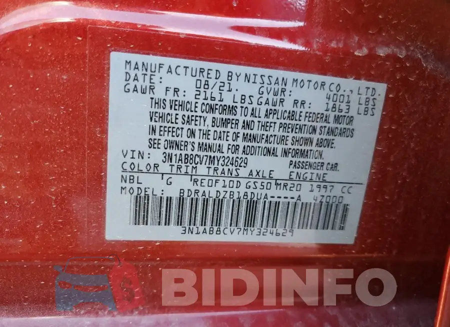 3N1AB8CV7MY324629 Photo# 12