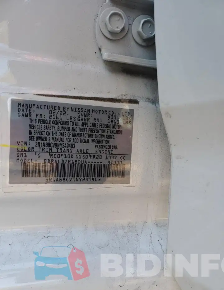 3N1AB8CV9NY249403 Photo# 12