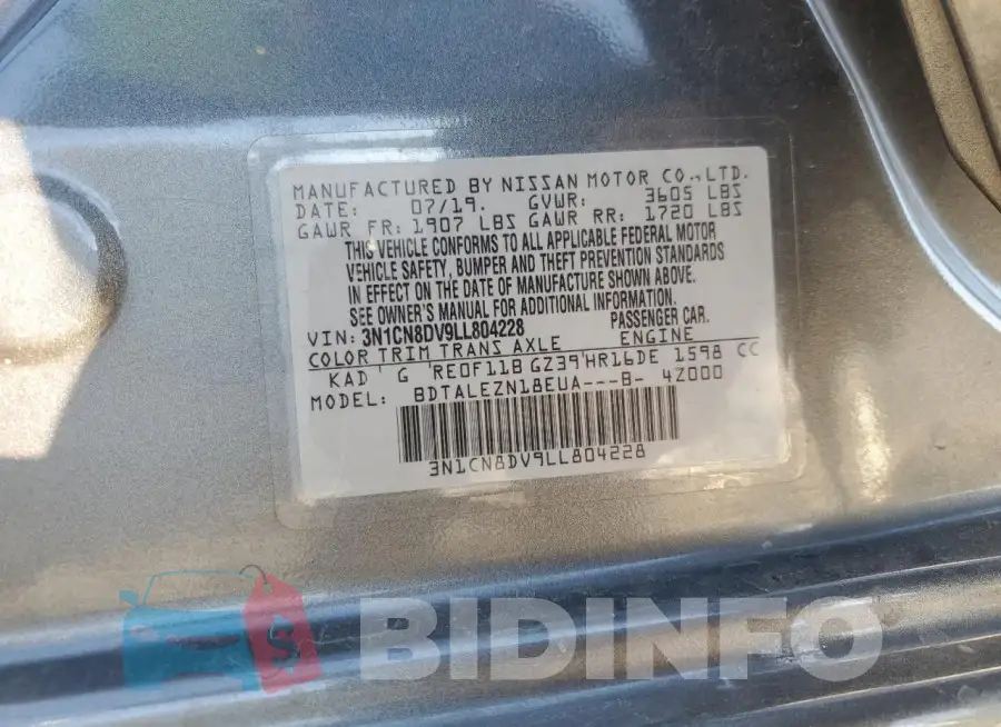 3N1CN8DV9LL804228 Photo# 12