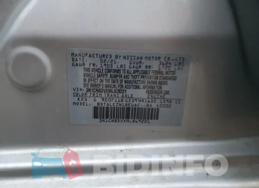 3N1CN8DVXML869221 Photo# 12