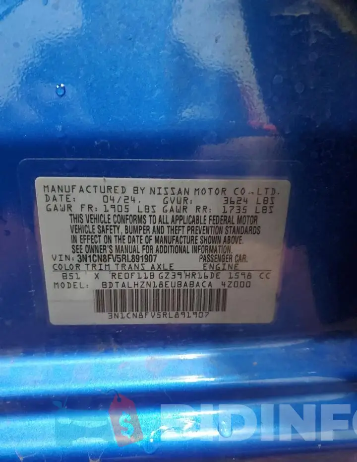 3N1CN8FV5RL891907 Photo# 13