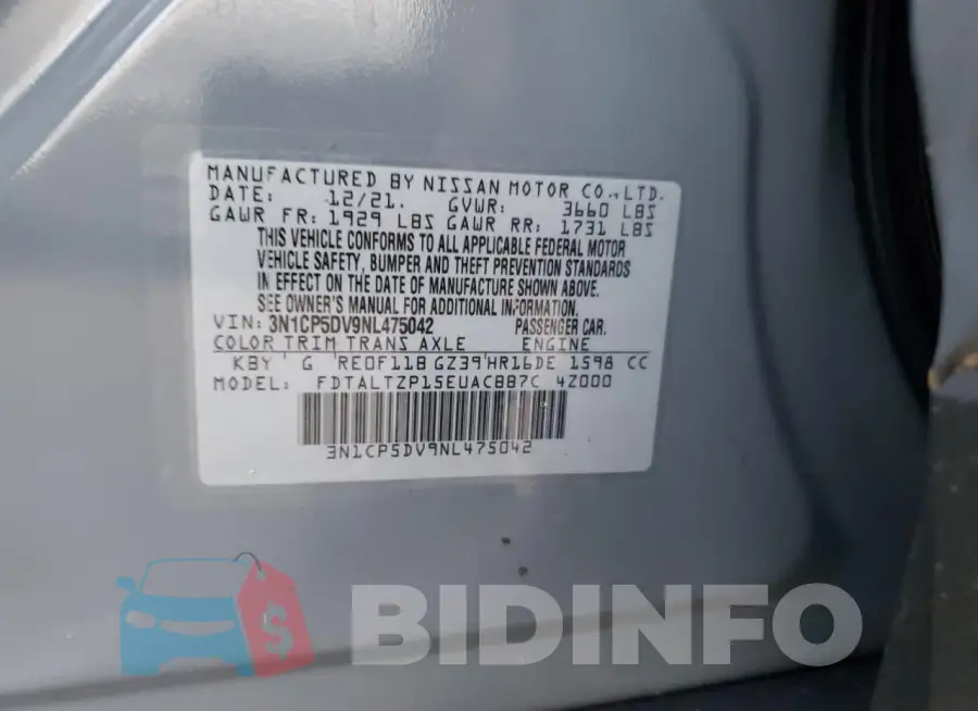 3N1CP5DV9NL475042 Photo# 14