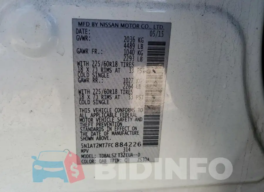 5N1AT2MT7FC884226 Photo# 14
