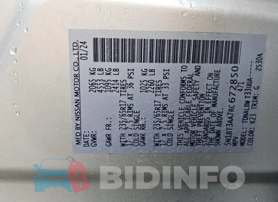 5N1BT3AA7RC672850 Photo# 13