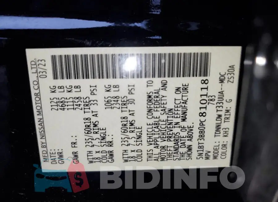 5N1BT3BB0PC810118 Photo# 13