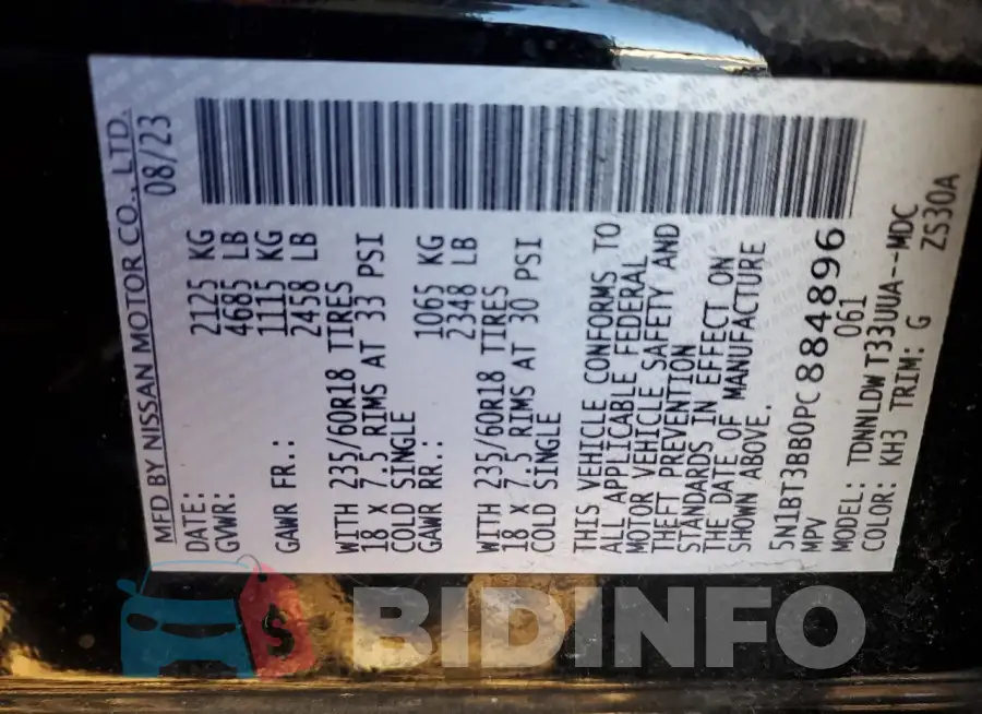 5N1BT3BB0PC884896 Photo# 13