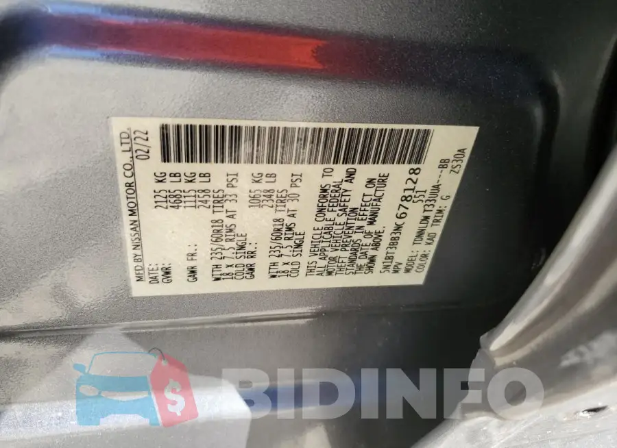 5N1BT3BB3NC678128 Photo# 13