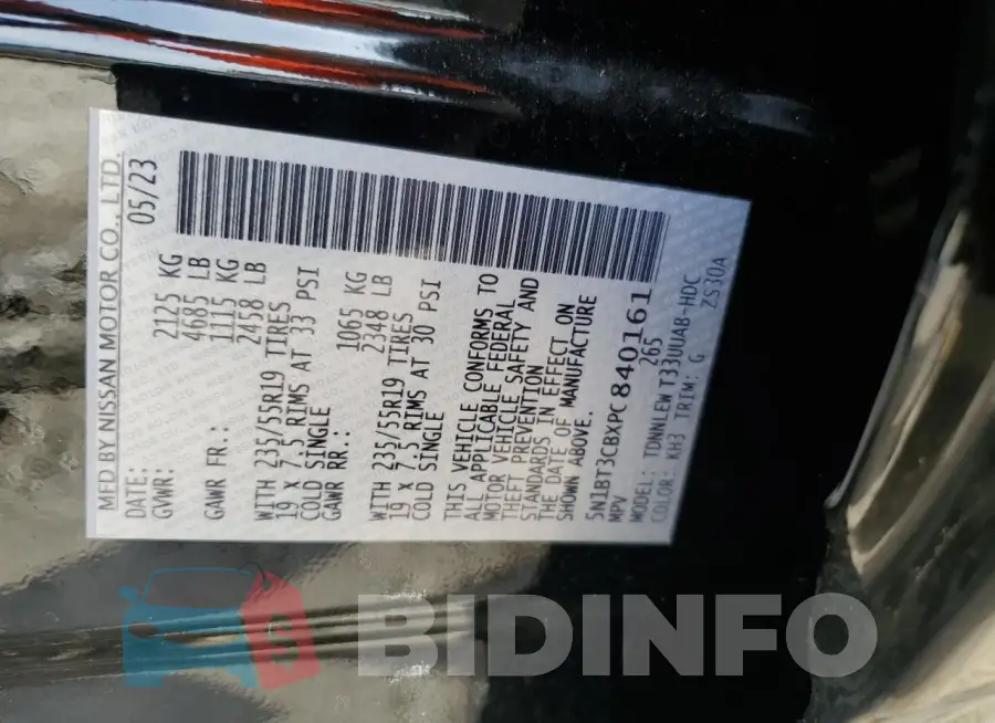 5N1BT3CBXPC840161 Photo# 13