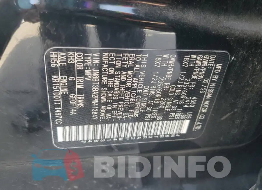 JN8BT3BA2PW413847 Photo# 13