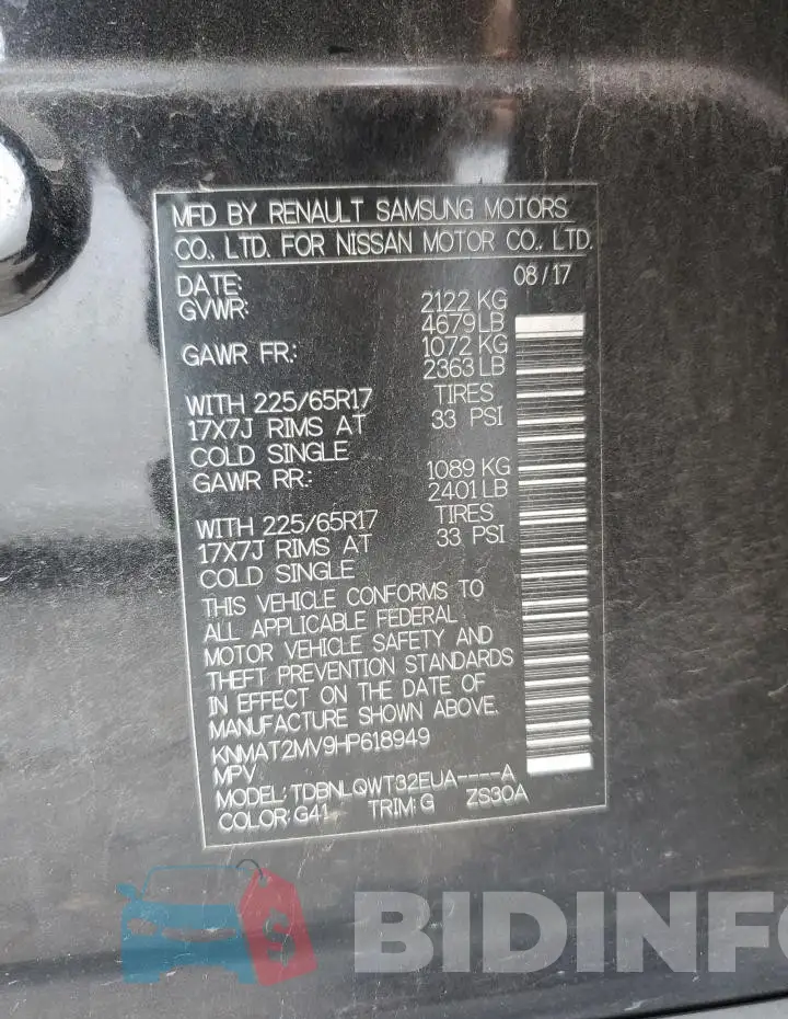 KNMAT2MV9HP618949 Photo# 14