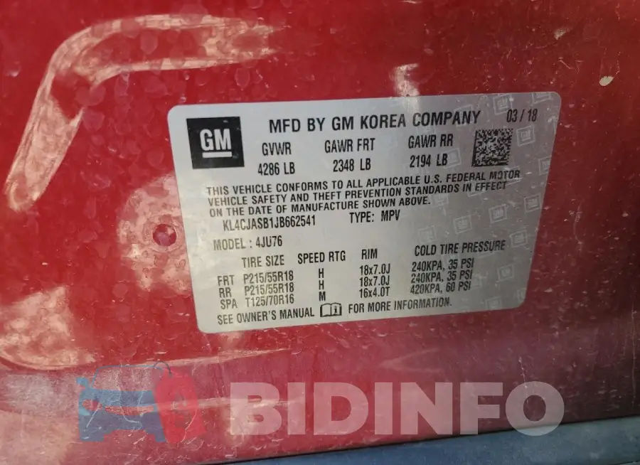 KL4CJASB1JB662541 Photo# 13