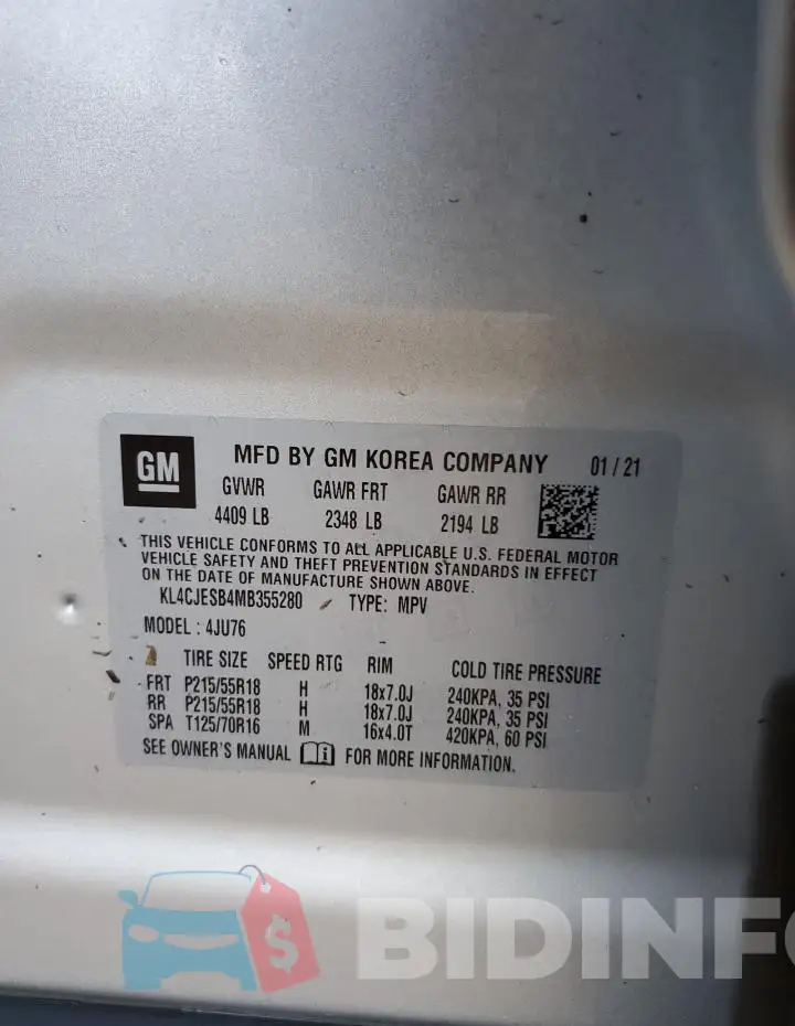 KL4CJESB4MB355280 Photo# 14