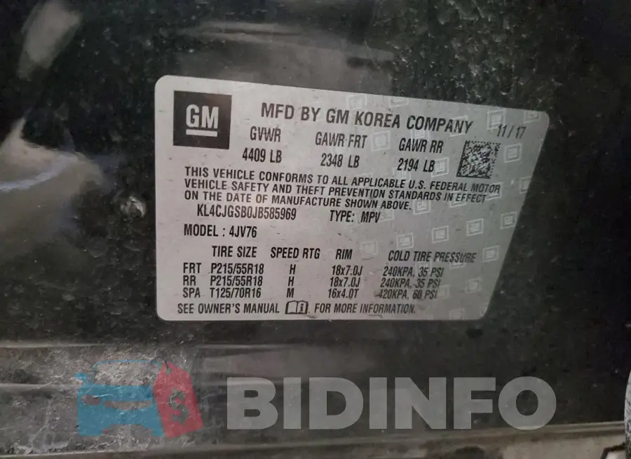 KL4CJGSB0JB585969 Photo# 13