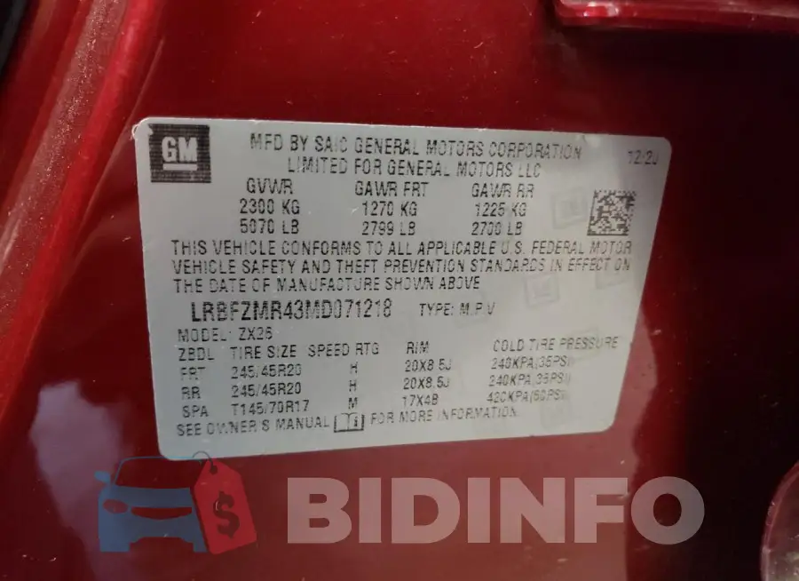 LRBFZMR43MD071218 Photo# 13