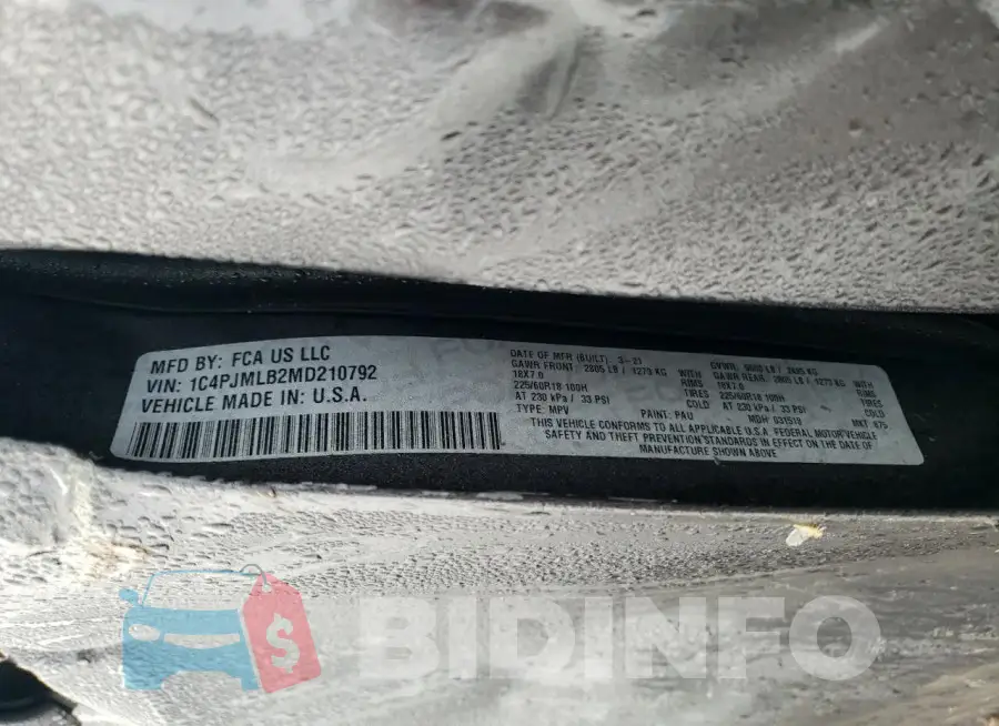 1C4PJMLB2MD210792 Photo# 13