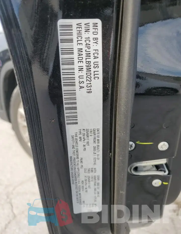 1C4PJMLB9MD221319 Photo# 13