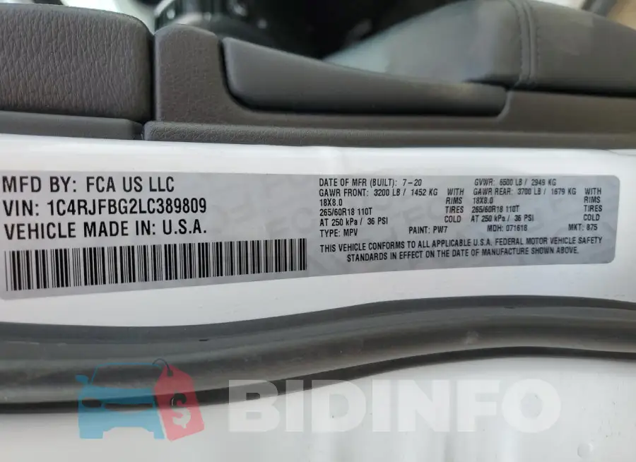 1C4RJFBG2LC389809 Photo# 12