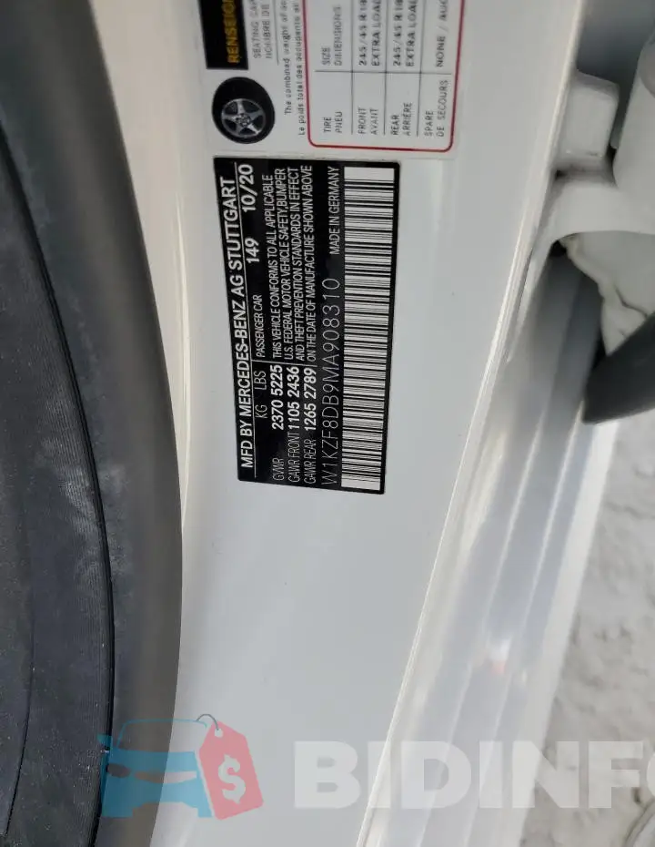 W1KZF8DB9MA908310 Photo# 13