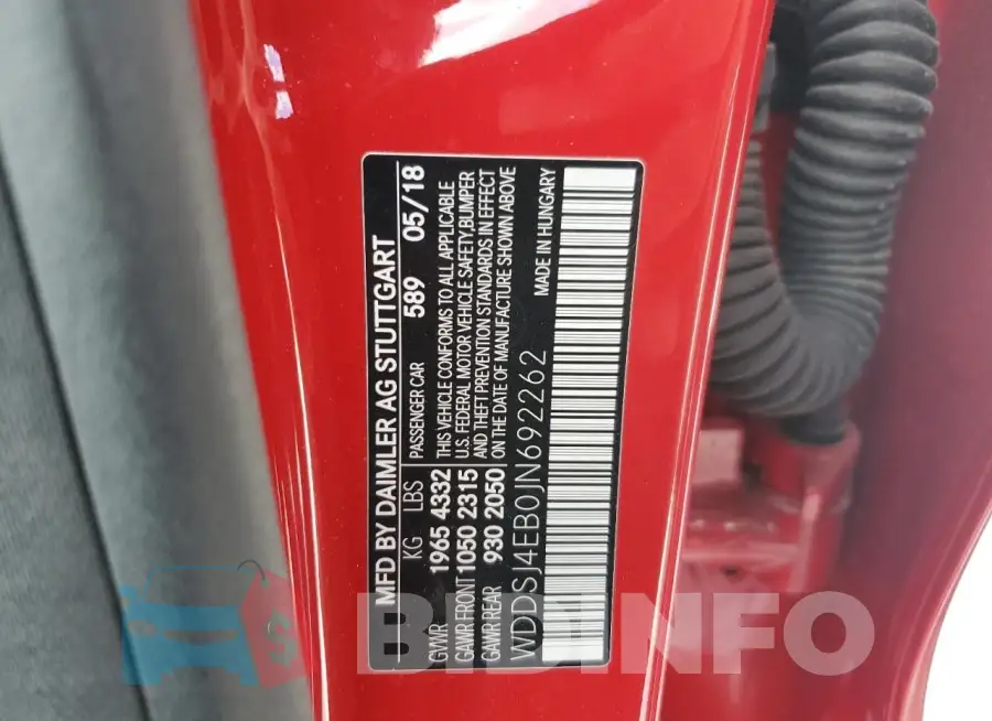 WDDSJ4EB0JN692262 Photo# 13